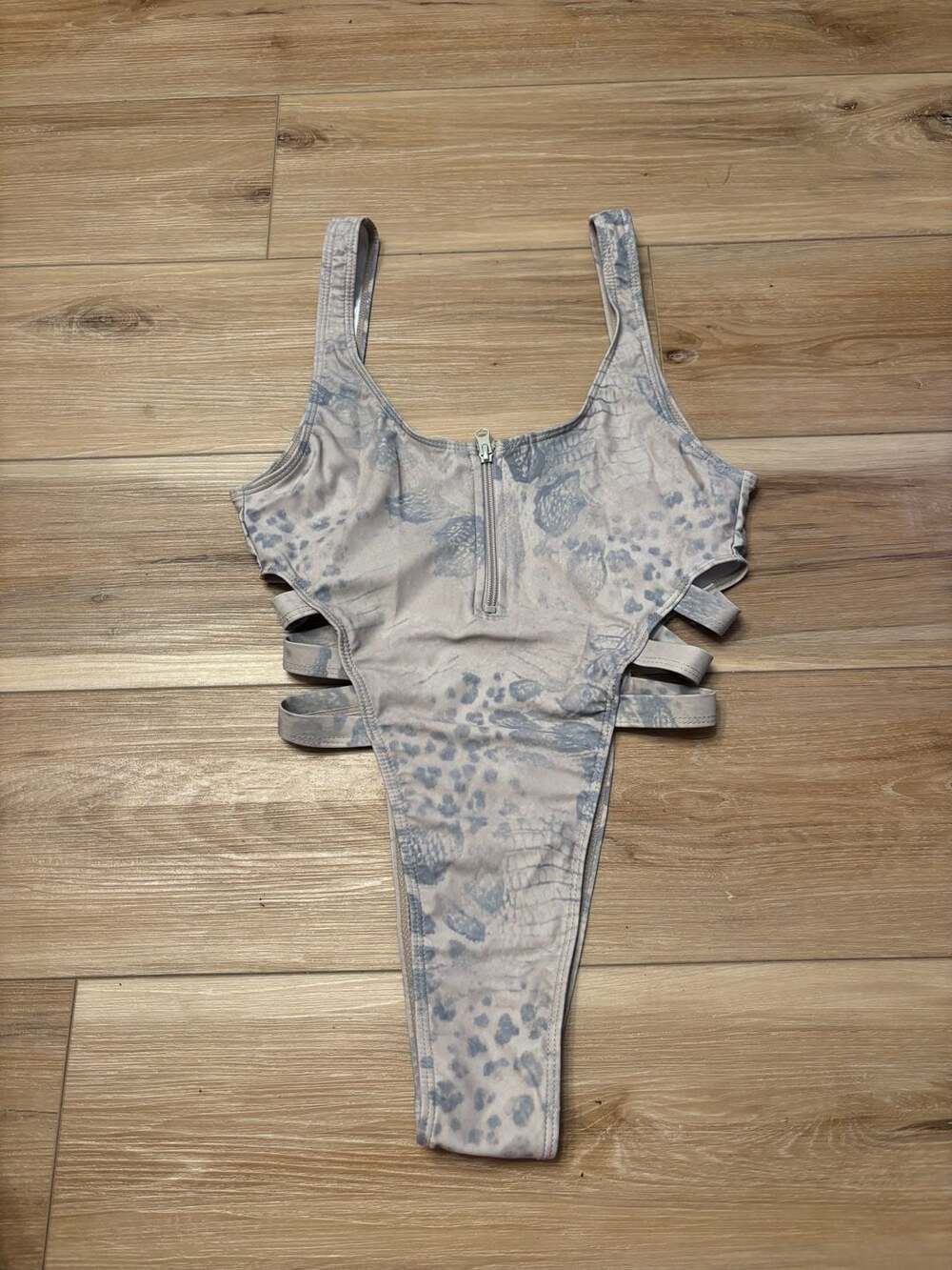 Matte Collection Snake Print Cutout One-Piece Swimsuit
